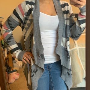 Open front multicolor cardigan